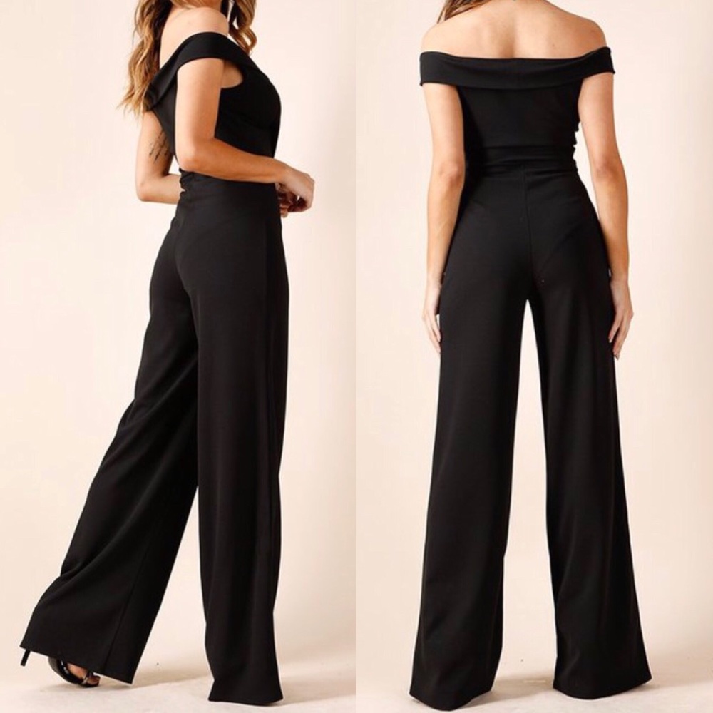 PRICE FIRM Classy Black off the shoulder jumpsuit - Picture 3 of 4